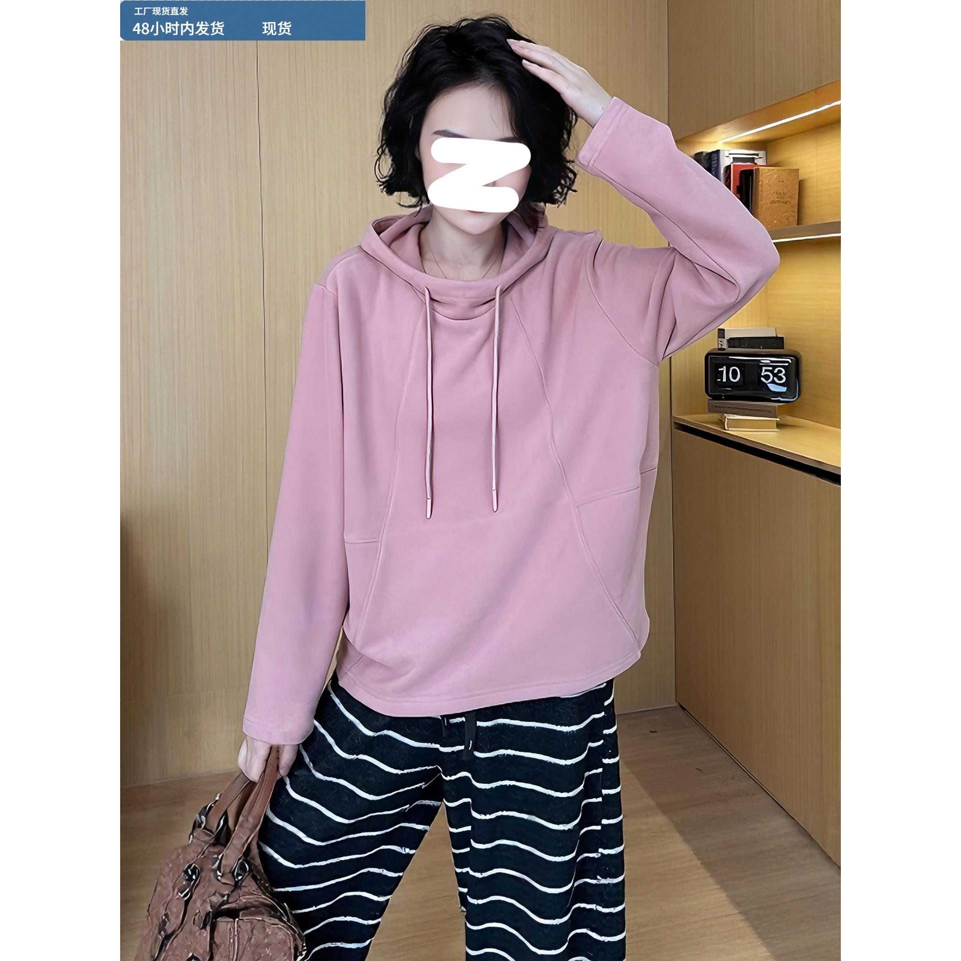 连帽磨毛加厚卫衣女款秋冬季2025新款爆款时尚洋气慵懒风宽松上衣