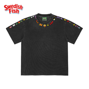 interesting灵魂!艺术家拼接原创JHYQ无性别多巴胺厚重感短袖T恤