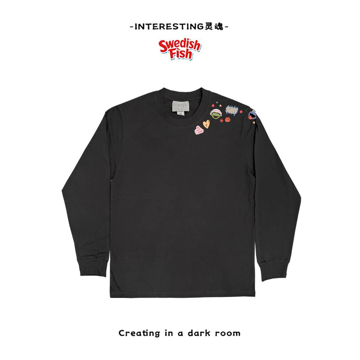 interesting灵魂 美式阿美咔叽卡通vintage无性别长袖T恤原创