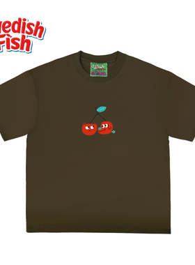 咖色！趣味高街穿搭Ootd原创美式无性别240g重磅纯棉宽松百搭短袖