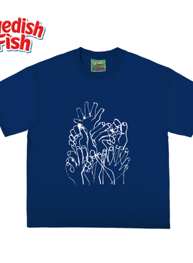 深蓝色！原创重磅阿美咔叽美式无性别小众纯棉oversize街头短袖T