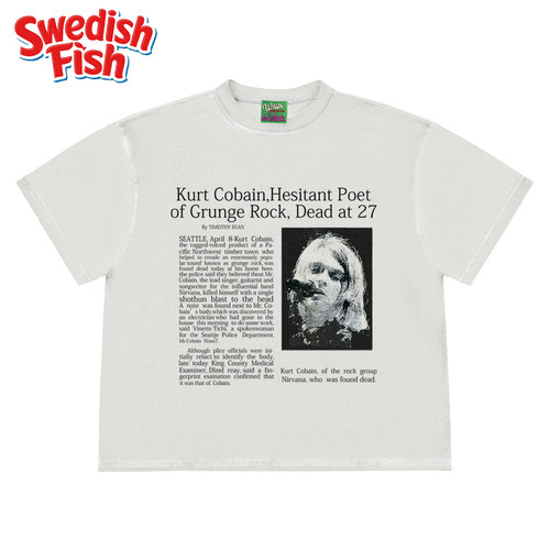 Nirvana涅槃摇滚乐队vintage欧美ins风街头嘻哈rap奢潮重磅短袖T