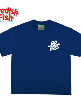 深蓝色！原创亚文化阿美咔叽无性别重磅oversize小众短袖T恤奢潮