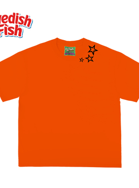 橙色！美式阿美咔叽oversize无性别千禧风重磅纯棉宽松街头短袖T