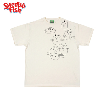 interesting灵魂！亚文化奢潮ins风涂鸦线稿JHYQ小众水洗做旧短T