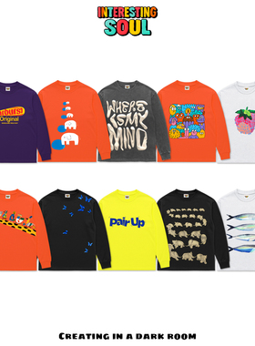 艺术家！卡通插画亮色无性别奢潮美式ins风滑板趣味学院风长袖T恤