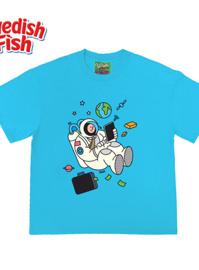 240g浅湖蓝色！美式重磅宽松百搭oversize无性别小众千禧风短袖T