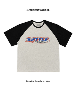 interesting灵魂 原创街头滑板oversize嘻哈小众多巴胺JHYQ插肩袖