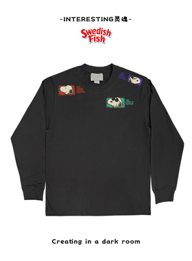 240g！史努比卡通高街嘻哈学生亚文化百搭长袖T恤重磅小众美式