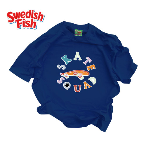 深蓝色！原创小众嘻哈rap欧美涂鸦240g纯棉重磅亮色设计短袖T恤