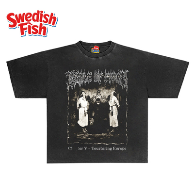 Cradle of Filth惡靈天皇摇滚乐队oversize无性别小众水洗做节短T