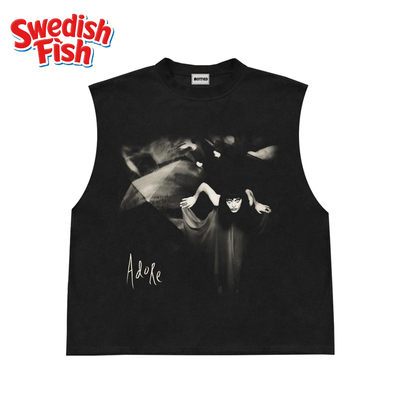 The Smashing Pumpkins碎南瓜摇滚乐队重磅美式阿美咔叽古着砍袖T