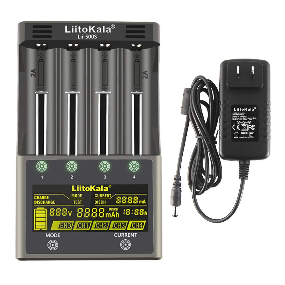 LiitoKala lii-500S 18650 21700 26650 电池充电器 可测电池容量