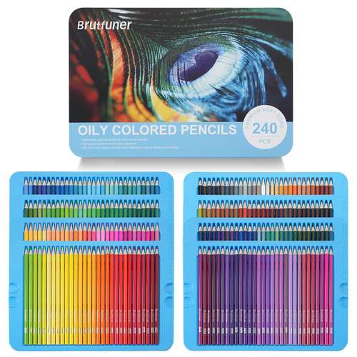 新品Brutfuner彩色铅笔油性180色/240色/300色套装绘画笔套装