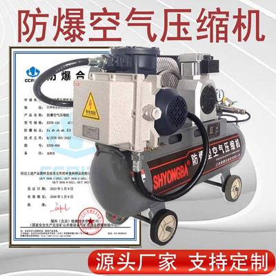勇霸小型750W无油防爆空压机防爆空气压缩机价格EXYB-0.75A