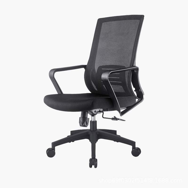 办公室职员椅久坐灰框转椅会议椅办公椅可坐扶手静音透气网电脑椅