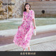 Koradior珂莱蒂尔商场同款 100桑蚕丝 2025夏度假风玫瑰连衣裙