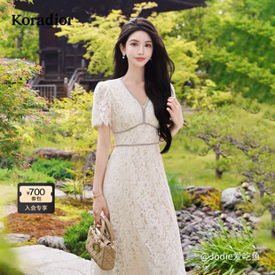 2025夏千金风蕾丝连衣裙女 Koradior珂莱蒂尔商场同款 蕾丝之境