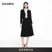气质法式 Koradior珂莱蒂尔商场同款 2026春新款 复古两件套连衣裙女
