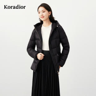 冬气质经典 Koradior珂莱蒂尔商场同款 羽绒服外套女 长白山鹅绒