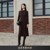 Koradior珂莱蒂尔商场同款 辛芷蕾同款 2025冬美拉德羊毛连衣裙