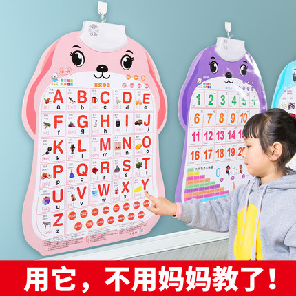 26个英文字母有声早教挂图儿童英语启蒙abcd学拼音字母表墙贴教具