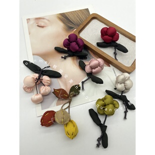 欧洲站欧货2026年春夏新品车厘子木棉花充棉胸针服装辅料配饰挂饰