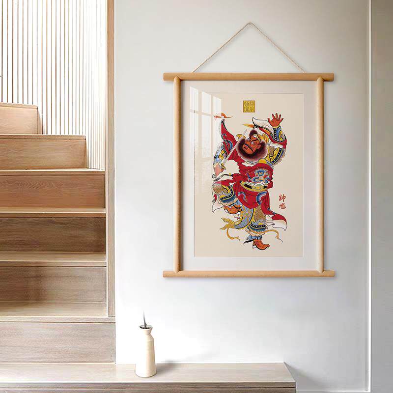 民俗装饰画新中式钟馗挂画财神爷墙饰年画玄关入户中国风吉祥挂件
