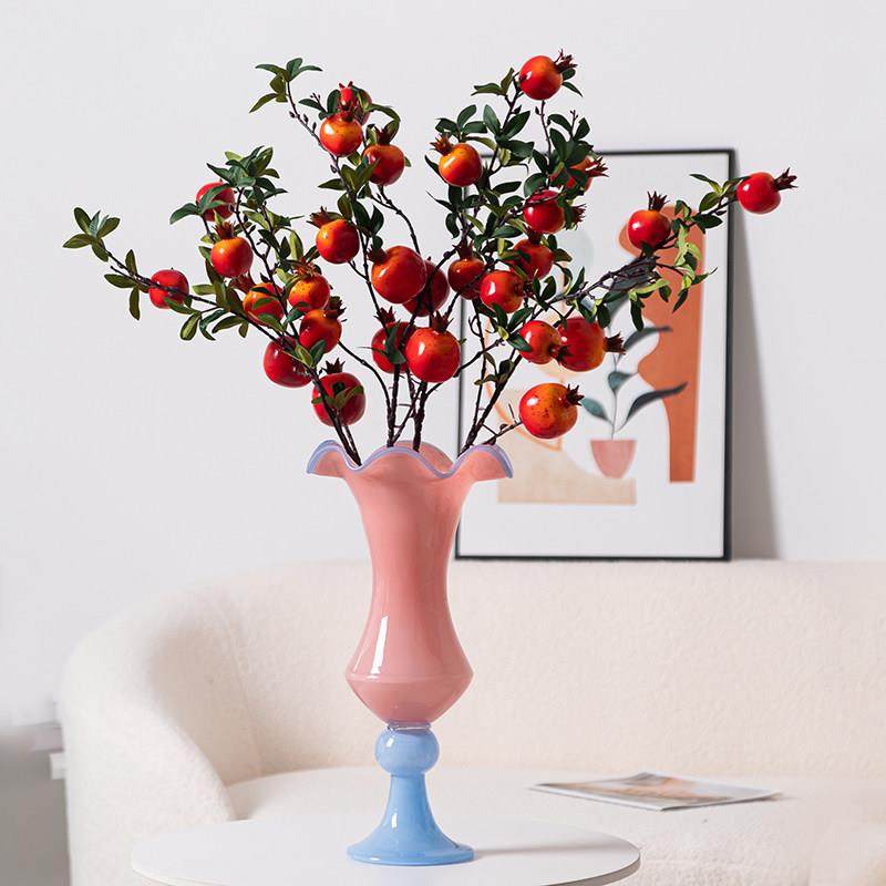 芬顿法式复古高脚铃兰风灯花瓶琉璃高级艺术玻璃花器样板房装饰品,家居饰品,花瓶,淘宝优惠券,粉丝福利购,淘宝优惠卷