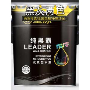 皇涂环保内墙乳胶漆粉刷墙涂料深灰黑色室内家用自刷无异味喷顶漆