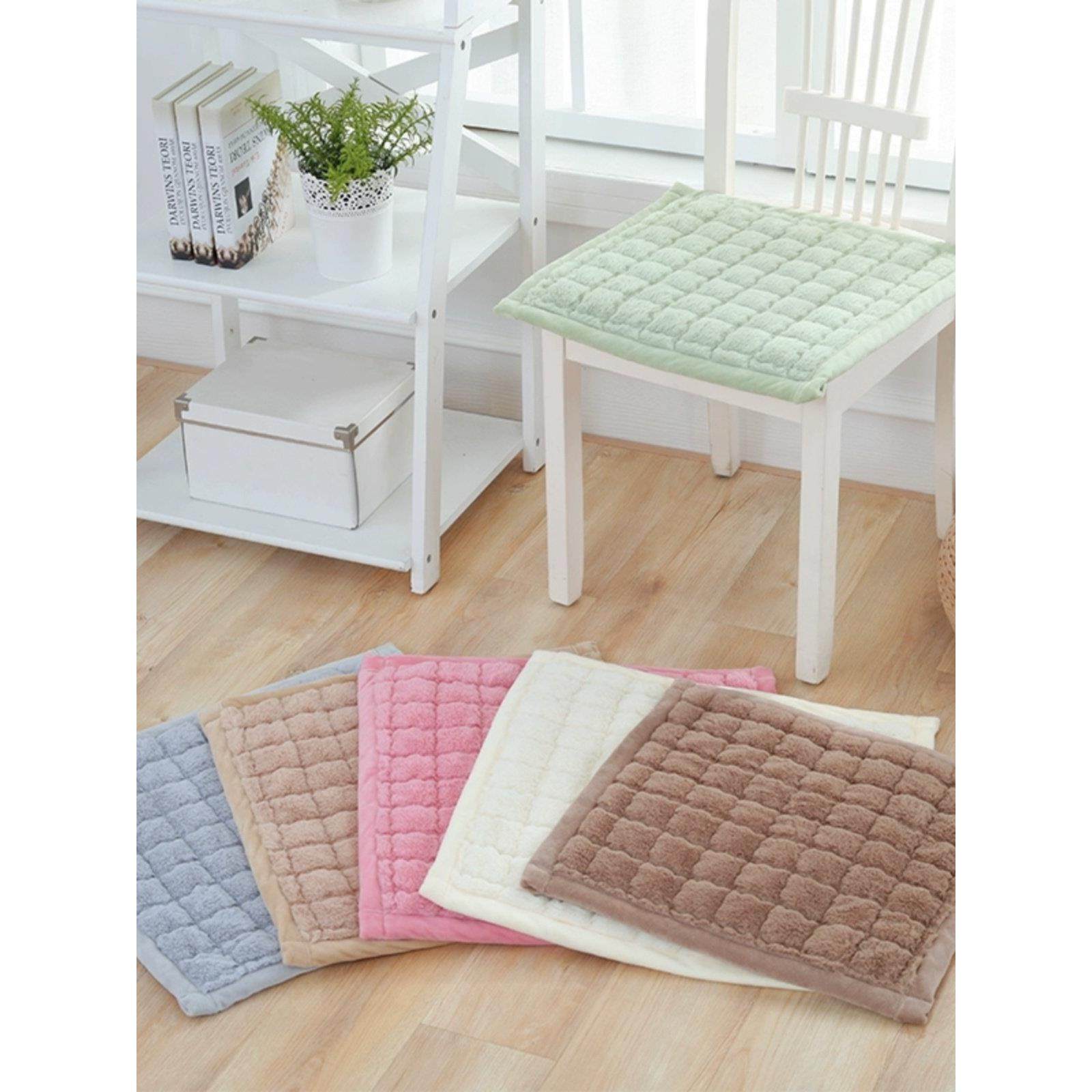 秋冬新款短毛绒坐垫纯色汽车椅子垫榻榻米座垫办公室单垫学生椅垫,居家布艺,椅垫,淘宝优惠券,粉丝福利购,淘宝优惠卷