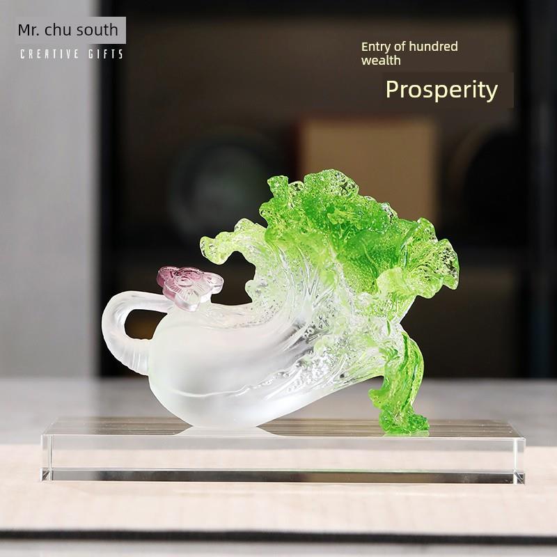 财旺百财如意饰品公司开店礼品乔迁客厅酒柜入口装饰