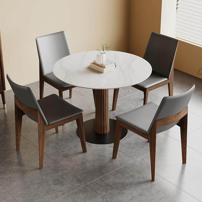 北欧实木圆餐桌简约小户型家用饭桌洽谈小圆桌子圆形岩板桌椅组合,住宅家具,岩板餐桌,淘宝优惠券,粉丝福利购,淘宝优惠卷