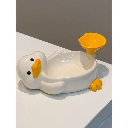小鸭子蘸料碟可爱陶瓷味碟家用小吃碟零食盘薯条小碟子调料碟调