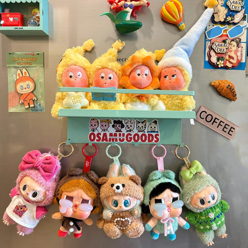 拉布布盲盒收纳展示墙架磁吸冰箱置物架免打孔强力承重磁铁收纳架