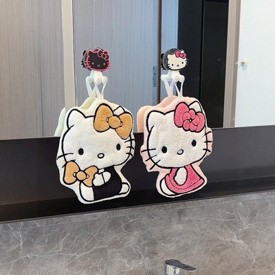 哈喽kt擦手巾挂式毛巾手布超强吸水加厚厨房卫生间手帕高颜值