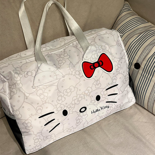 哈喽kitty旅行包行李袋大容量可套拉杆箱女短途手提斜挎健身包