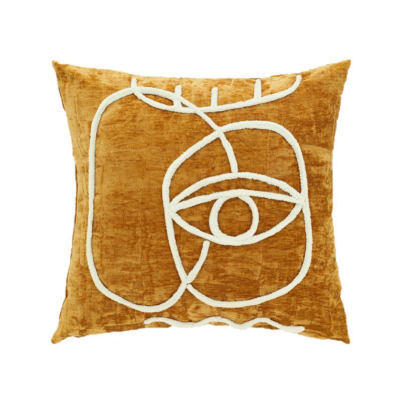 北欧in背s米抱枕套沙发床头靠垫轻风刺绣榻榻奢飘窗靠枕