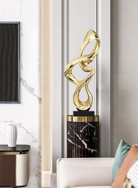 现代无障碍豪华酒店大堂饰品俱乐部入口通道抽象客厅电视柜地板雕