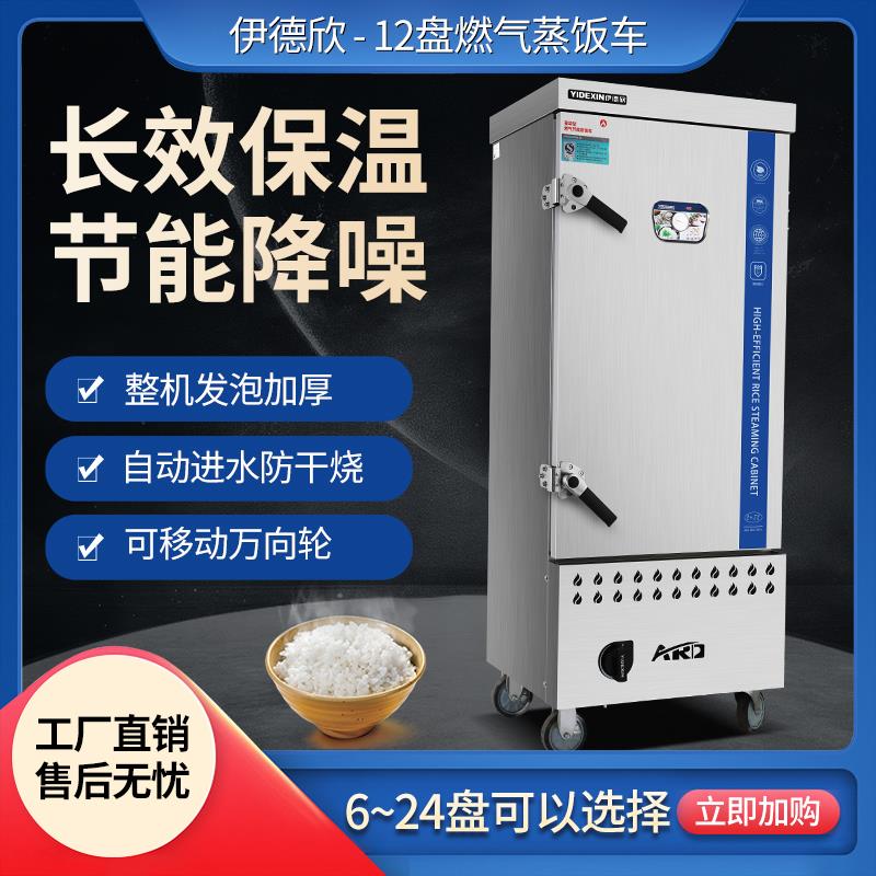 伊德欣燃气蒸饭车蒸饭柜商用蒸箱蒸包炉蒸米饭馒头蒸柜蒸饭机12盘