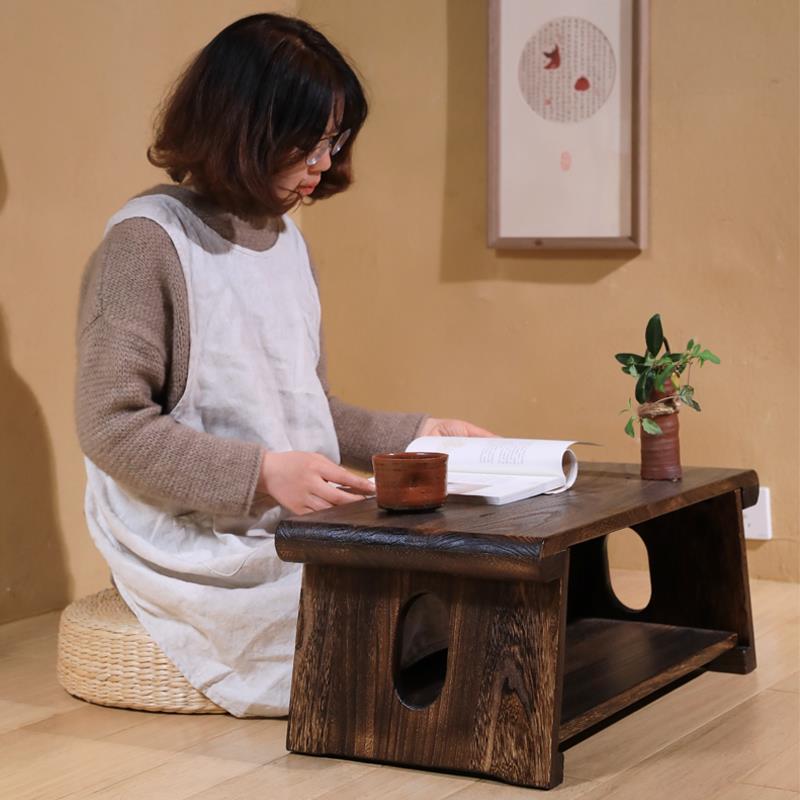 日式榻榻米实木可折叠飘窗家用阳台茶桌矮桌炕桌炕几桌子小茶几