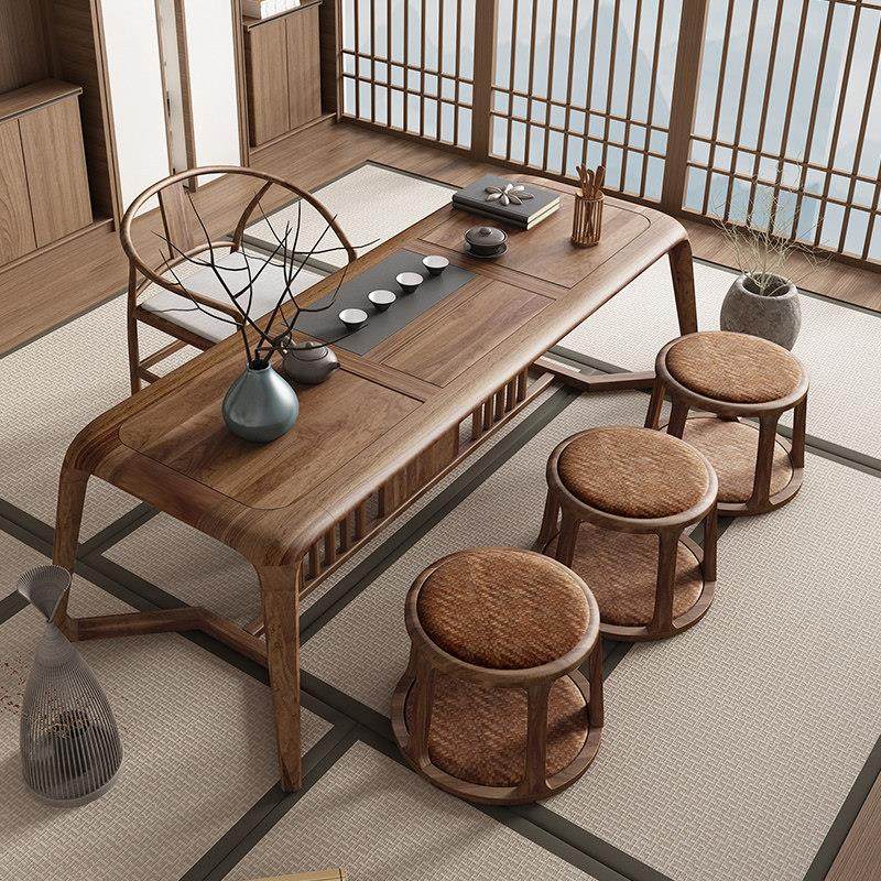 原木胡桃木茶桌现代新中式禅意家用实木泡茶桌椅茶台功夫阳台茶几,住宅家具,家用茶台/茶桌,淘宝优惠券,粉丝福利购,淘宝优惠卷