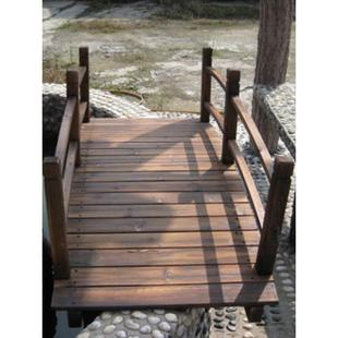 户外防腐木木桥拱桥碳化木桥仿古庭院花园弧形小木桥公园景观木桥