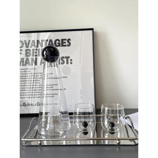 ins风不锈钢镜面托盘简约长方形金属收纳盘精致茶盘冷水壶餐盘