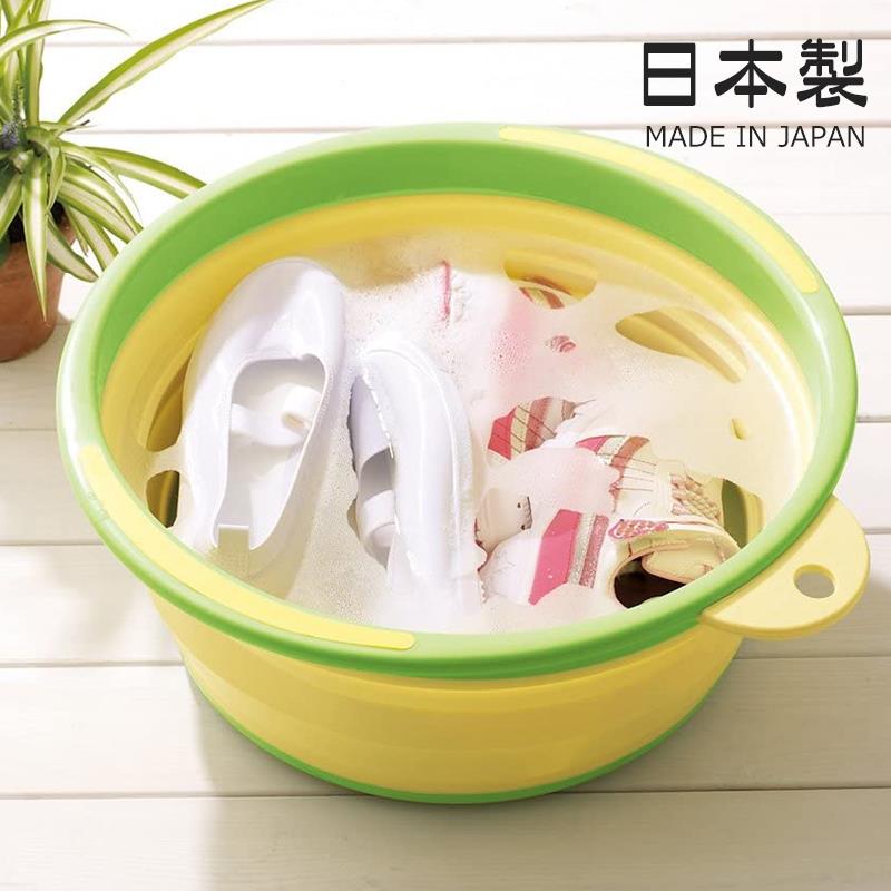 日本进口ISETO大号折叠盆家用小号洗婴儿洗衣盆车载便携式洗车桶