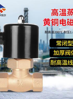 高温蒸汽电磁阀2L铜电磁控制阀US电子高压阀管道开 关220v 24v