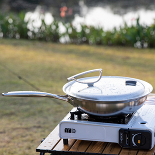 百灵鸟系列18-10不锈钢平底锅煎炒两用锅28cm