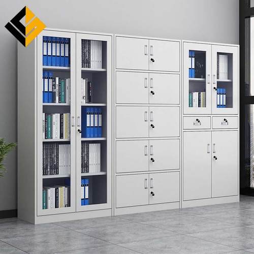 办公室文件柜铁皮资料档案柜带锁钢制储物柜子会计财务凭证收纳柜