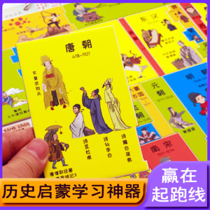 升级款儿童历史学习磁力拼图挂图几何形状亲子互动游戏桌游冒险棋