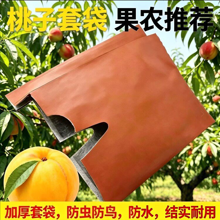 桃子专用套袋黄桃蟠桃套袋双层桃子通用袋直供透气防水防虫